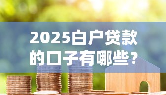 2025白户贷款的口子有哪些？新手必看的低门槛申请攻略
