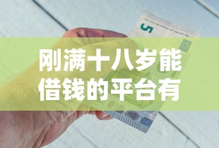 刚满十八岁能借钱的平台有哪些？这几个正规渠道满足你的资金需求
