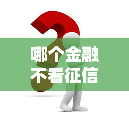 哪个金融不看征信？这几个渠道或许能帮你解决难题