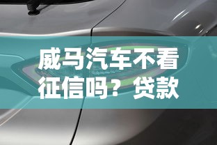 威马汽车不看征信吗？贷款买车前必须知道的5个细节