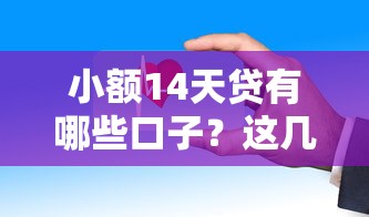 小额14天贷有哪些口子？这几个平台审核快、门槛低