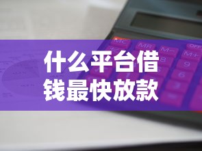 什么平台借钱最快放款？这5家审核快、到账稳！