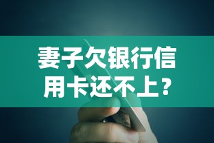 妻子欠银行信用卡还不上？这4招教你化解债务危机