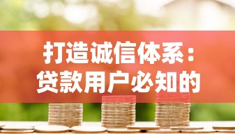 打造诚信体系：贷款用户必知的信用提升实战攻略