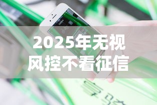 2025年无视风控不看征信的网贷，分享五个借款不看征信的平台