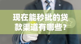 现在能秒批的贷款渠道有哪些？实测这5家平台最快10分钟到账