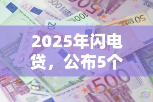 2025年闪电贷，公布5个先还利息后还本金的贷款平台