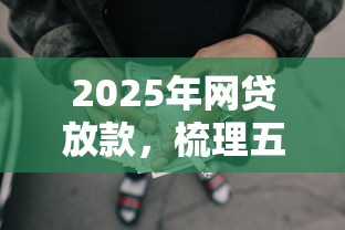 2025年网贷放款，梳理五个民间贷款平台