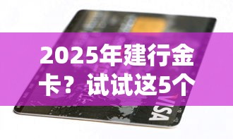 2025年建行金卡？试试这5个按揭车贷款平台