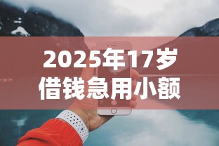 2025年17岁借钱急用小额，推荐五个比较好贷款的平台