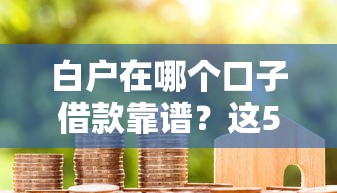 白户在哪个口子借款靠谱？这5个平台审核快、额度高