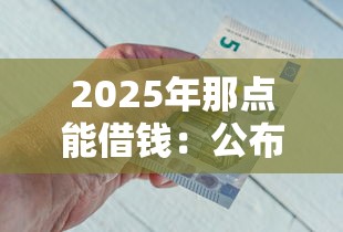 2025年那点能借钱：公布五个2025不查征信能下款的平台