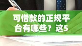 可借款的正规平台有哪些？这5个靠谱选择值得一试