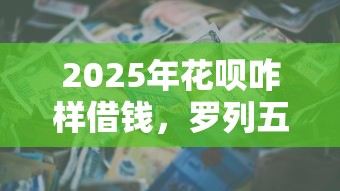 2025年花呗咋样借钱，罗列五个有借款平台可以贷款