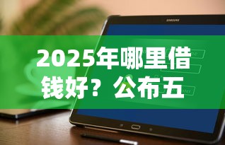 2025年哪里借钱好？公布五个网贷容易下款18岁的软件