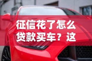 征信花了怎么贷款买车？这5招帮你轻松搞定购车计划！