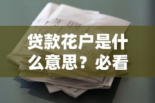贷款花户是什么意思？必看解析+避坑指南