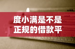 度小满是不是正规的借款平台？这几个细节帮你避坑