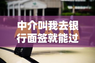 中介叫我去银行面签就能过吗？老铁们注意了！