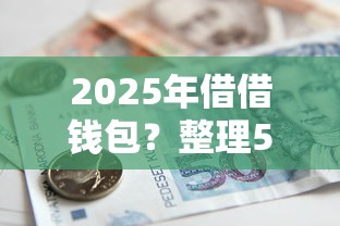 2025年借借钱包？整理5个黑户能在借款平台借到钱