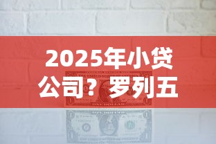 2025年小贷公司？罗列五个2025互联网正规持牌贷款平台