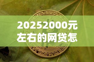 20252000元左右的网贷怎么选？这几点一定要注意