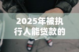 2025年被执行人能贷款的口子？试试这5个网贷最好下款的平台