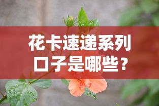 花卡速递系列口子是哪些？这几个平台审批快门槛低