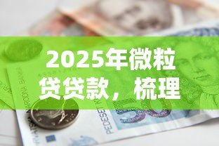 2025年微粒贷贷款，梳理五个平台征信不好能真真正正借到钱