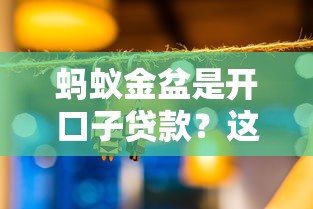 蚂蚁金盆是开口子贷款？这些隐藏福利你可能不知道