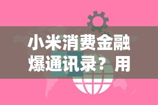 小米消费金融爆通讯录？用户隐私保护引热议