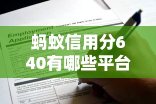 蚂蚁信用分640有哪些平台支持线上申请？这5个渠道别错过
