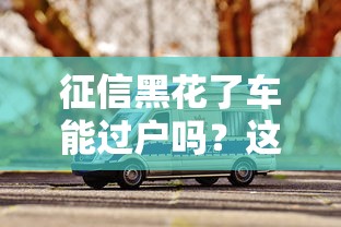 征信黑花了车能过户吗？这4招或能解决难题