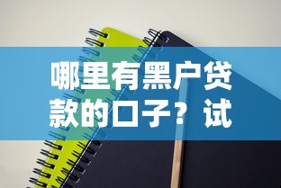 哪里有黑户贷款的口子？试试这几个可行方法
