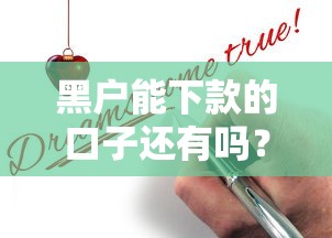 黑户能下款的口子还有吗？真实情况全面解析