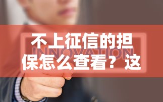 不上征信的担保怎么查看？这几种方法你一定要知道