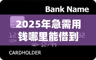 2025年急需用钱哪里能借到，公布5个靠谱的贷款平台排行榜