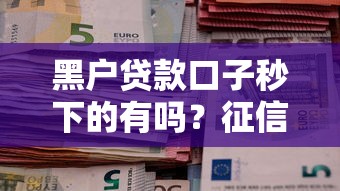 黑户贷款口子秒下的有吗？征信差也能申请的平台靠谱吗