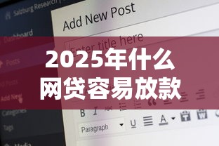 2025年什么网贷容易放款，公布五个15岁贷款平台
