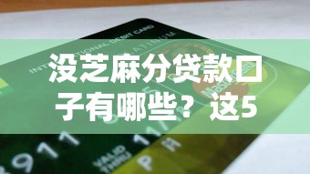 没芝麻分贷款口子有哪些？这5个平台不看信用分也能申请