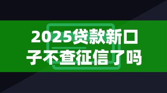 2025贷款新口子不查征信了吗？这些平台真的能绕过信用审核
