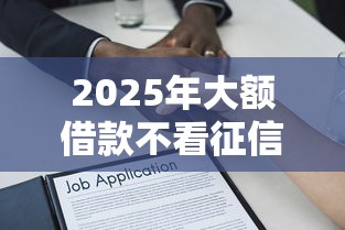 2025年大额借款不看征信的，试试这5个利息低的正规贷款平台
