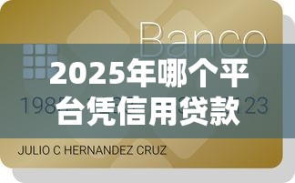 2025年哪个平台凭信用贷款好下款，公布五个网黑全拒能下款的口子