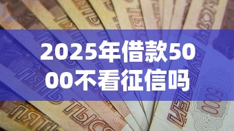2025年借款5000不看征信吗，整合5个低息借款平台