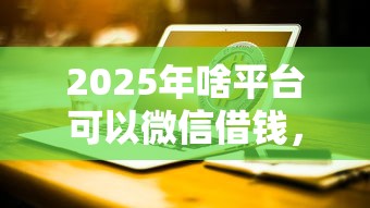 2025年啥平台可以微信借钱，分享5个网络平台贷款