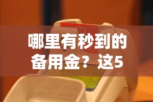 哪里有秒到的备用金？这5个平台审核快、到账稳