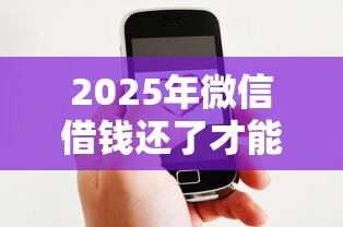 2025年微信借钱还了才能用，看看这5个有什么好的贷款平台