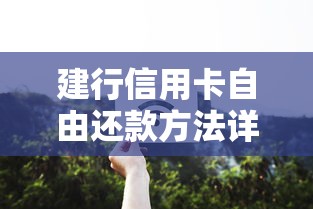 建行信用卡自由还款方法详解，轻松管理账单无压力