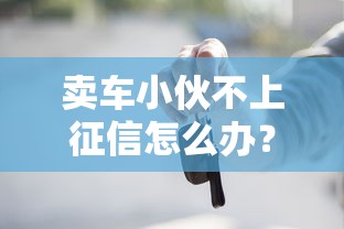 卖车小伙不上征信怎么办？这几个贷款路子别错过