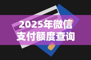 2025年微信支付额度查询剩余：罗列五个无视一切包下款口子